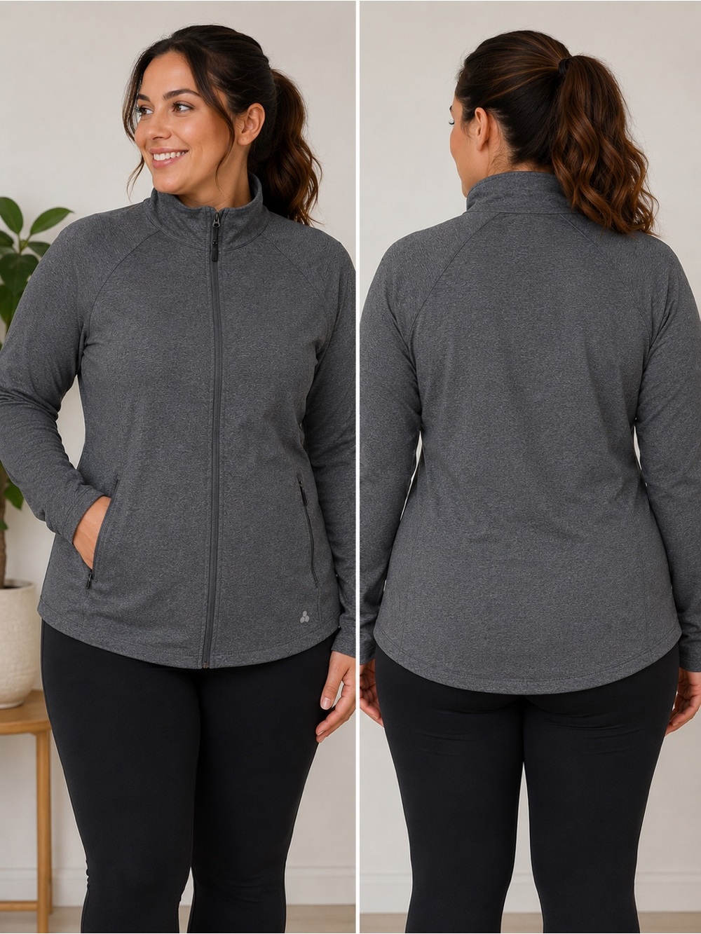 TEK GEAR Ultrastretch Full Zip Athletic Jacket XXL Gray Performance Activewear
